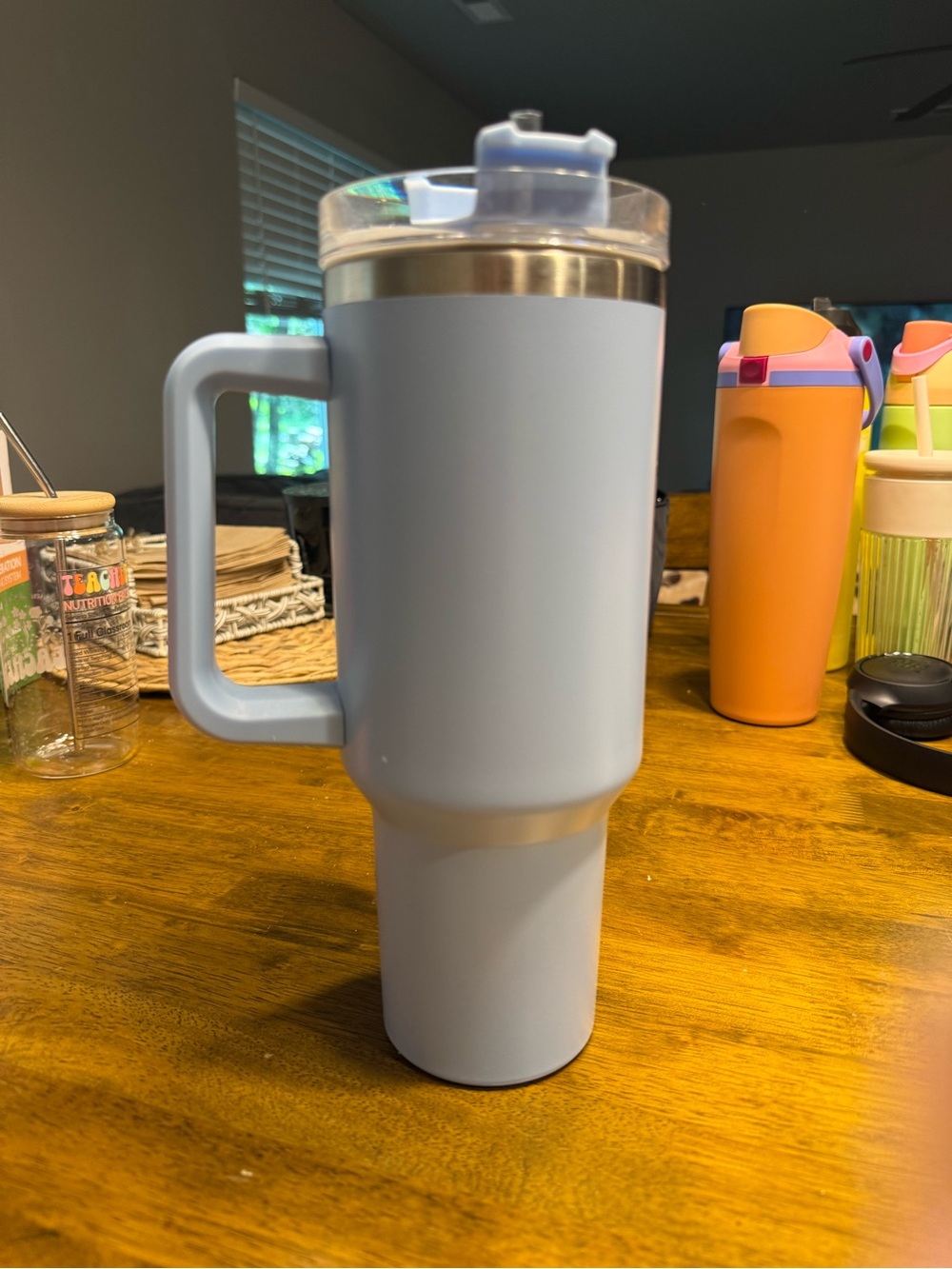 Amazon Light Blue Travel Tumbler with Handle